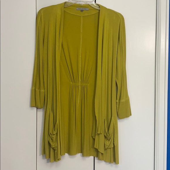 PEOPLE LIKE FRANK Sz S Gold-Green Soft Knit Jacket - Picture 2 of 8